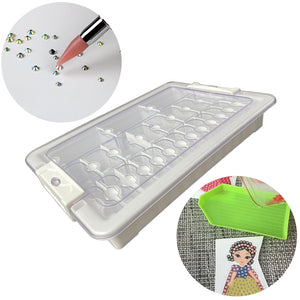 24 Grids Clear Diamond Painting Storage Containers for Beads Art DIY Crafts