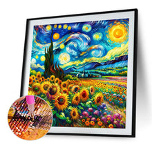 Load image into Gallery viewer, Colored Pencil Drawing Of A Flower Field With Stars 40*40CM(Canvas) Full Round Drill Diamond Painting
