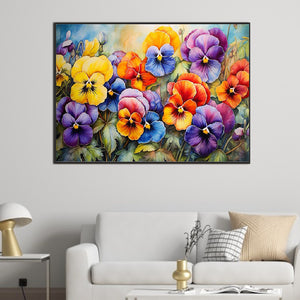 Pansy 70*50CM(Canvas) Full Square Drill Diamond Painting