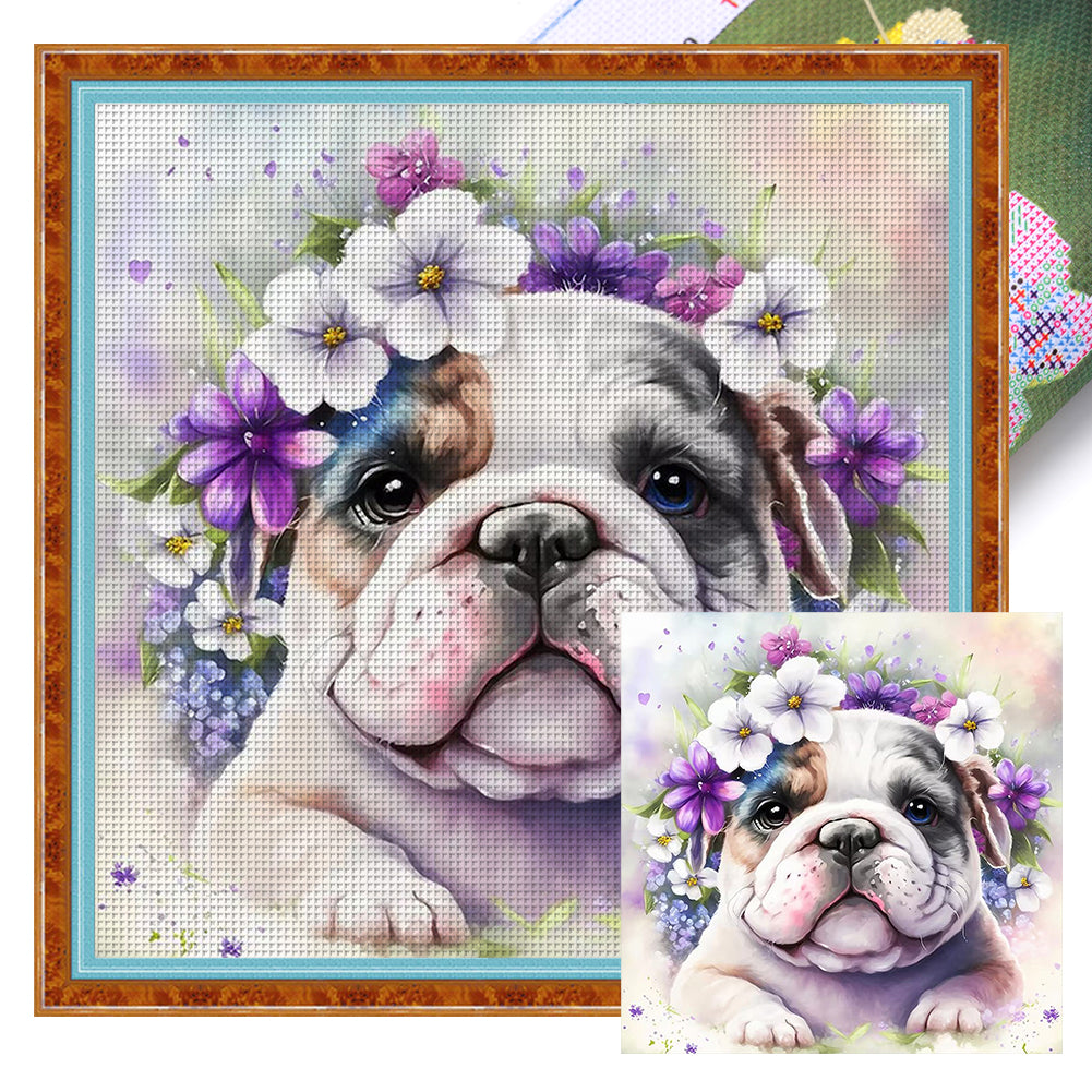 Yishu - Dog - 40*40CM 11CT 3 Stamped Cross Stitch