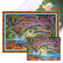 Load image into Gallery viewer, Yishu - Ocean World - 60*45CM 11CT 3 Stamped Cross Stitch
