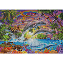 Load image into Gallery viewer, Yishu - Ocean World - 60*45CM 11CT 3 Stamped Cross Stitch
