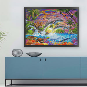 Yishu - Ocean World - 60*45CM 11CT 3 Stamped Cross Stitch