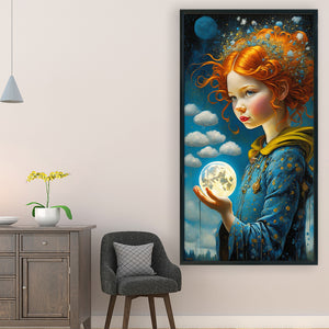 Yishu - Cloud Girl - 40*75CM 11CT 3 Stamped Cross Stitch
