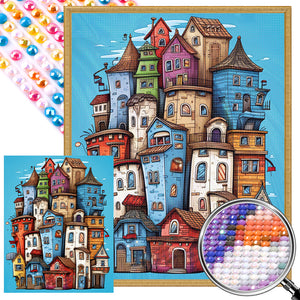 Crowded Town 40*50CM(Picture) Full Round Drill Diamond Painting