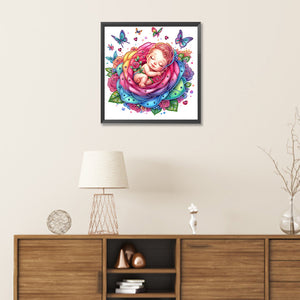 Rose Child 30*30CM(Canvas) Partial Special Shaped Drill Diamond Painting