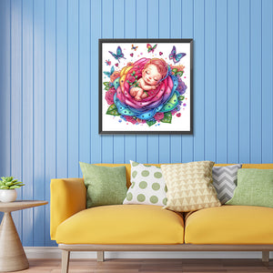 Rose Child 30*30CM(Canvas) Partial Special Shaped Drill Diamond Painting