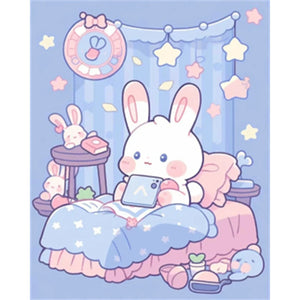 Cartoon Bunny'S Room 40*50CM(Picture) Full Round Drill Diamond Painting