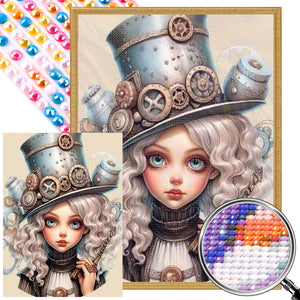 Steampunk Girl 40*55CM(Picture) Full Round Drill Diamond Painting