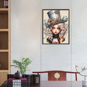 Steampunk Girl 40*55CM(Picture) Full Round Drill Diamond Painting