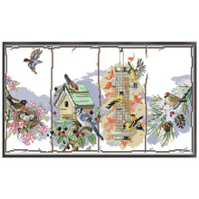 Load image into Gallery viewer, Joy Sunday - Four Seasons Birds - 49*28CM 14CT 2 Stamped Cross Stitch
