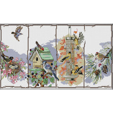 Load image into Gallery viewer, Joy Sunday - Four Seasons Birds - 49*28CM 14CT 2 Stamped Cross Stitch

