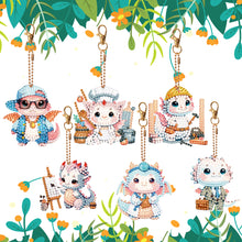 Load image into Gallery viewer, 6 Pcs Double Side Speicial Shape Dragon Diamond Painting Keychain for Home Decor
