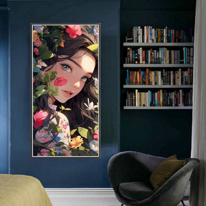 Huancan - Flower Girl - 40*80CM 11CT 3 Stamped Cross Stitch