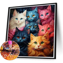 Load image into Gallery viewer, Colorful Cat 40*40CM(Canvas) Full Round Drill Diamond Painting

