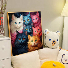 Load image into Gallery viewer, Colorful Cat 40*40CM(Canvas) Full Round Drill Diamond Painting
