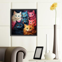 Load image into Gallery viewer, Colorful Cat 40*40CM(Canvas) Full Round Drill Diamond Painting
