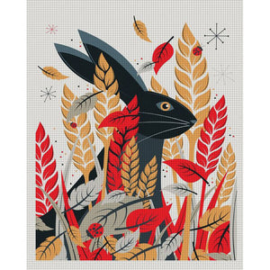Yishu - Rabbit In The Wheat Field - 40*50CM 11CT 3 Stamped Cross Stitch