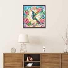Load image into Gallery viewer, Flower Hummingbird 30*30CM(Canvas) Partial Special Shaped Drill Diamond Painting
