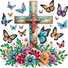 Load image into Gallery viewer, Cross Butterfly 30*30CM(Canvas) Partial Special Shaped Drill Diamond Painting
