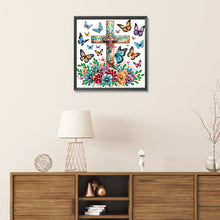Load image into Gallery viewer, Cross Butterfly 30*30CM(Canvas) Partial Special Shaped Drill Diamond Painting
