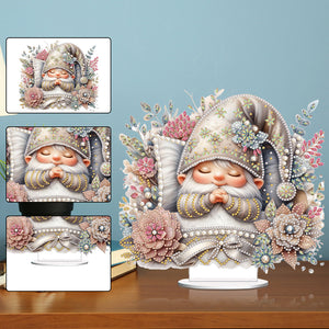 Special Shape Single-Side Sleeping Gnome Desktop Diamond Art Kits for Home Decor