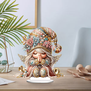Special Shape Single-Side Prayer Gnome Desktop Diamond Art Kits for Home Decor