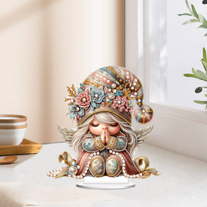 Special Shape Single-Side Prayer Gnome Desktop Diamond Art Kits for Home Decor