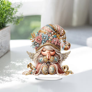 Special Shape Single-Side Prayer Gnome Desktop Diamond Art Kits for Home Decor