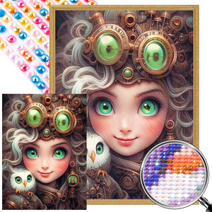 Punk Girl 40*55CM(Picture) Full Round Drill Diamond Painting
