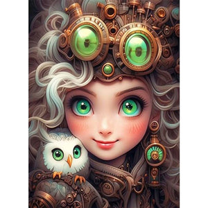 Punk Girl 40*55CM(Picture) Full Round Drill Diamond Painting