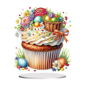 Special Shape Easter Cake Cute Desktop Diamond Art Kit Home Office Decor (Eggs)