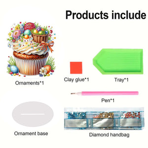 Special Shape Easter Cake Cute Desktop Diamond Art Kit Home Office Decor (Eggs)