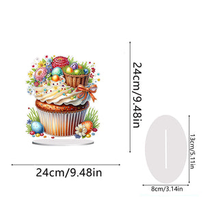 Special Shape Easter Cake Cute Desktop Diamond Art Kit Home Office Decor (Eggs)