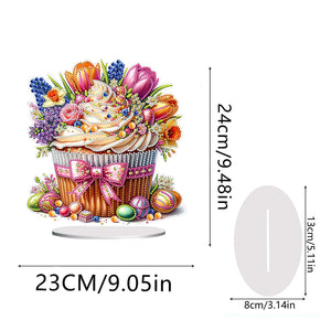 Special Shape Easter Cake Cute Desktop Diamond Art Kit Home Office Decor(Flower)
