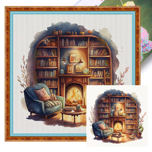 Yishu - Study Scene - 50*50CM 11CT 3 Stamped Cross Stitch