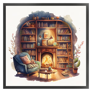 Yishu - Study Scene - 50*50CM 11CT 3 Stamped Cross Stitch