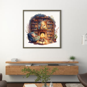 Yishu - Study Scene - 50*50CM 11CT 3 Stamped Cross Stitch
