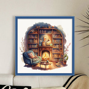Yishu - Study Scene - 50*50CM 11CT 3 Stamped Cross Stitch