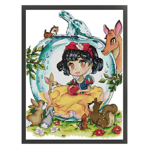 Joy Sunday - Snow White And The Animals - 33*42CM 14CT 2 Stamped Cross Stitch