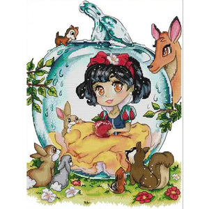 Joy Sunday - Snow White And The Animals - 33*42CM 14CT 2 Stamped Cross Stitch