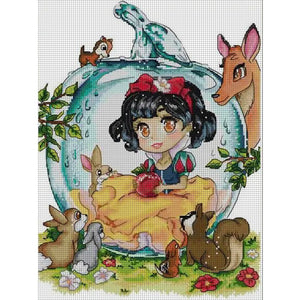 Joy Sunday - Snow White And The Animals - 33*42CM 14CT 2 Stamped Cross Stitch
