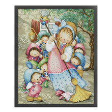 Load image into Gallery viewer, Joy Sunday - Snow White - 41*50CM 14CT 2 Stamped Cross Stitch
