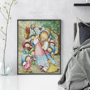 Joy Sunday - Snow White - 41*50CM 14CT 2 Stamped Cross Stitch