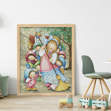 Load image into Gallery viewer, Joy Sunday - Snow White - 41*50CM 14CT 2 Stamped Cross Stitch
