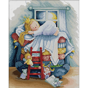 Joy Sunday - The Princess And The Pea - 41*51CM 14CT 2 Stamped Cross Stitch