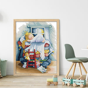 Joy Sunday - The Princess And The Pea - 41*51CM 14CT 2 Stamped Cross Stitch