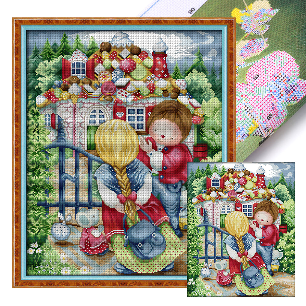 Joy Sunday - Candy House - 41*50CM 14CT 2 Stamped Cross Stitch