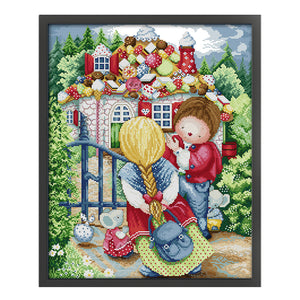 Joy Sunday - Candy House - 41*50CM 14CT 2 Stamped Cross Stitch