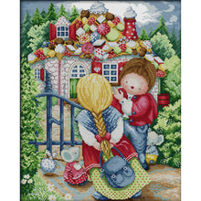 Load image into Gallery viewer, Joy Sunday - Candy House - 41*50CM 14CT 2 Stamped Cross Stitch
